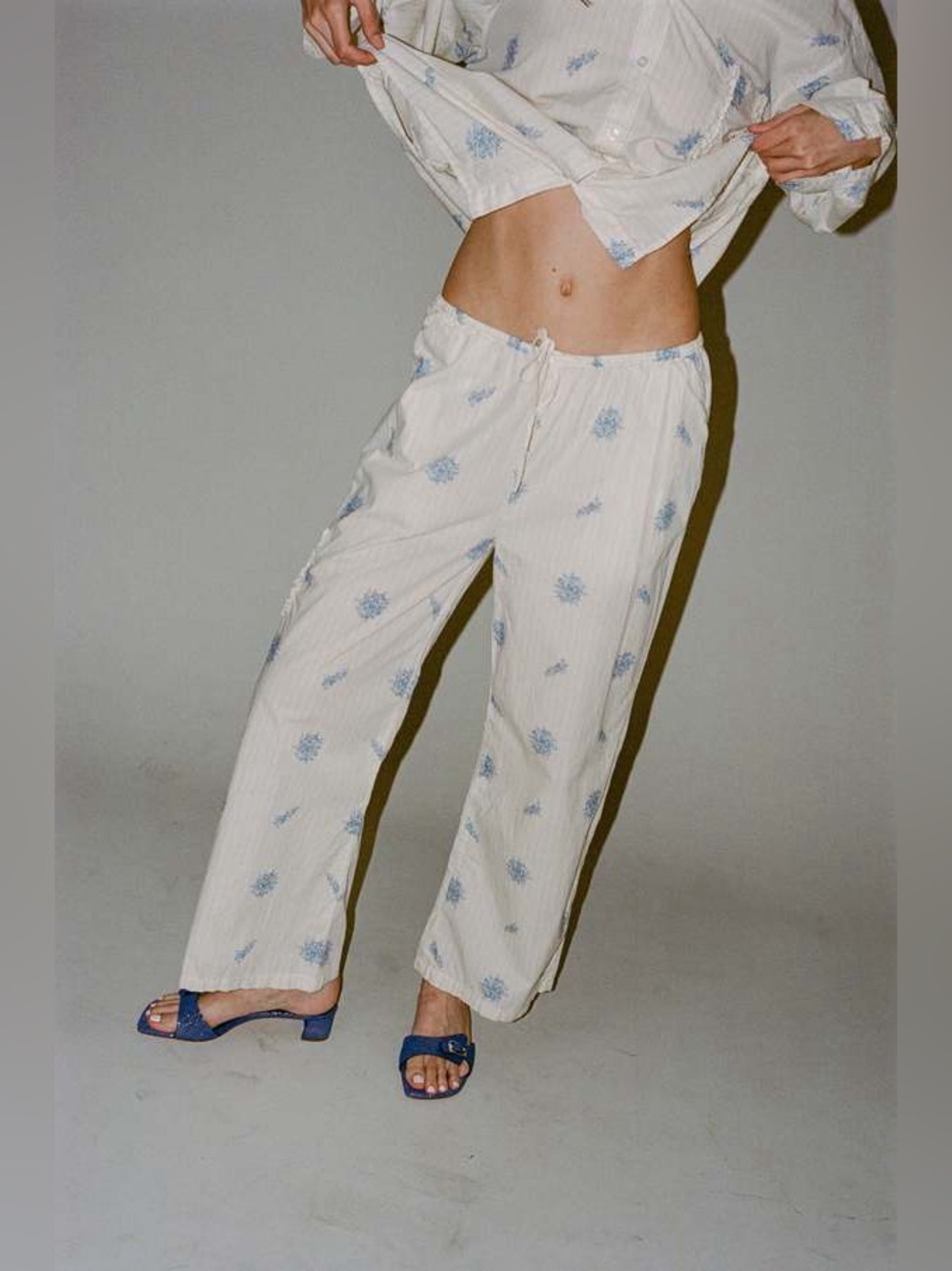 Deiji Studios Sea Flower Cotton Pajama Pants